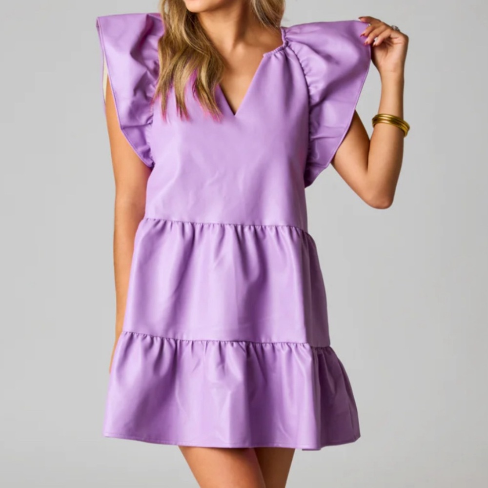 Super cute purple leather dress! Worn once. Size extra small!!